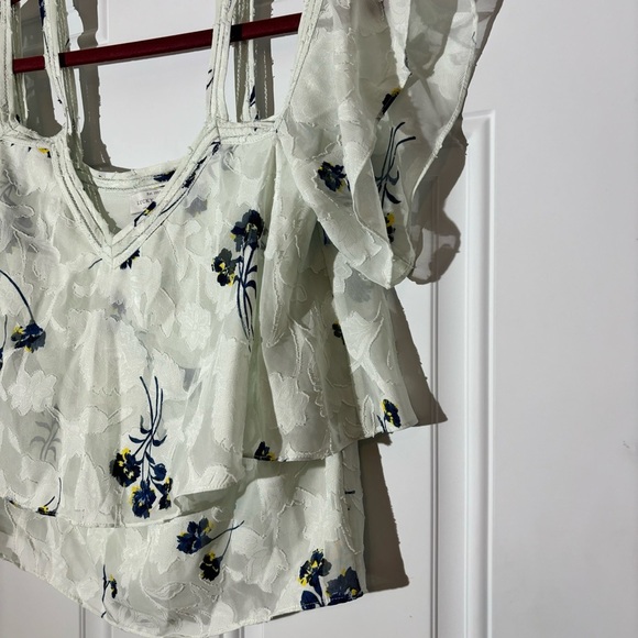 Lucky Brand Floral Cold-Shoulder Top, Size Medium - Picture 10 of 16